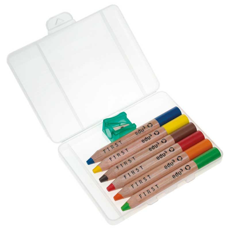 EDU First Farbstiftetui, 6 Stk. — farbig sortiert