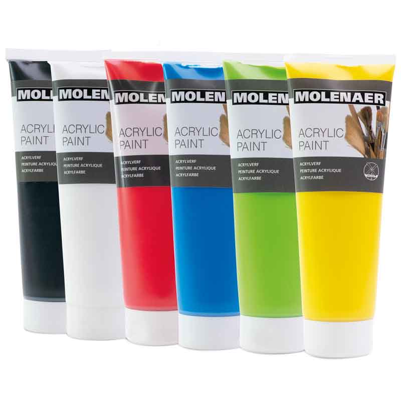 MOLENAER Acrylfarben Set — farbig sortiert