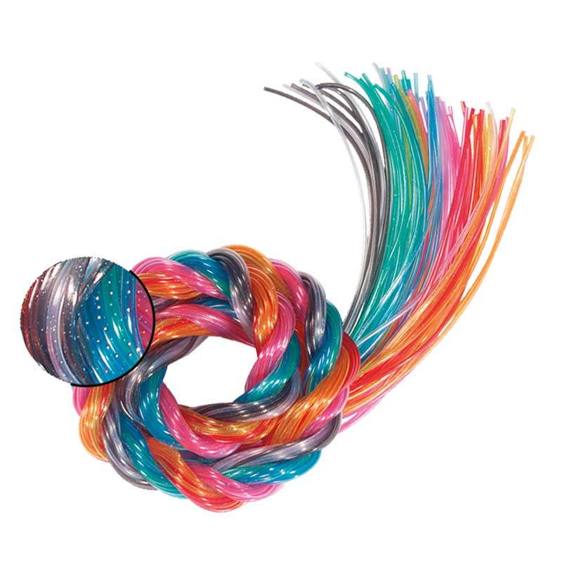 Flechtschnüre - Scoubidou, 2 mm x 1 m/ 50 Stk. — transparent mit Glitter