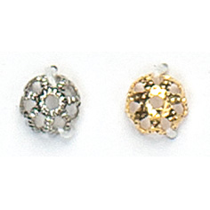 Perlkappen 6 mm / 20 Stk. - platinfarben