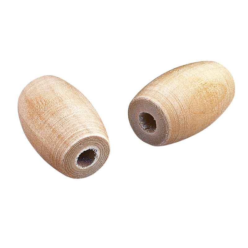 Makramee Holzoliven, 5 Stk. — natur