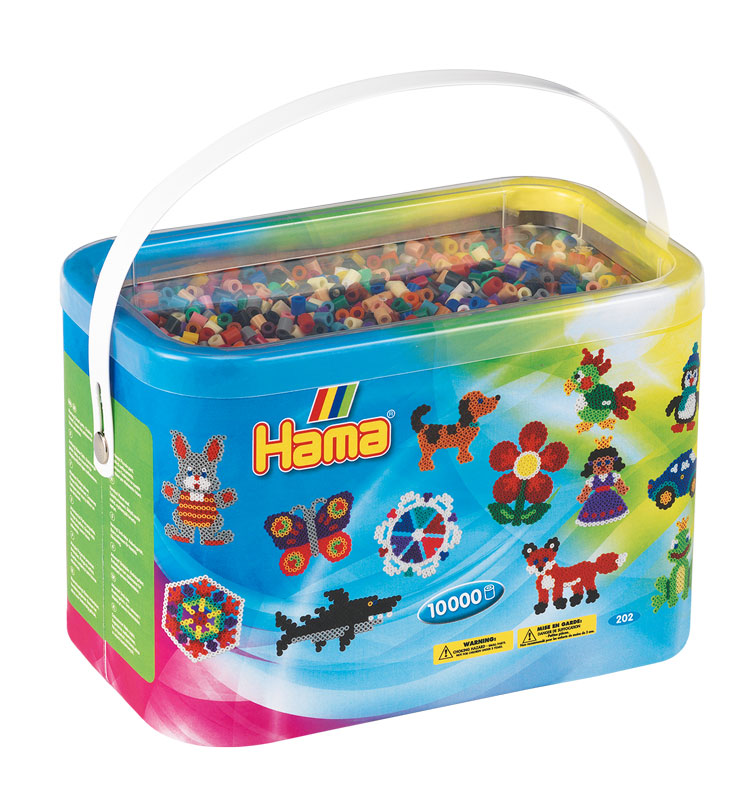 Hama - Bügelperlen, 10.000 Stk. — opak gemischt