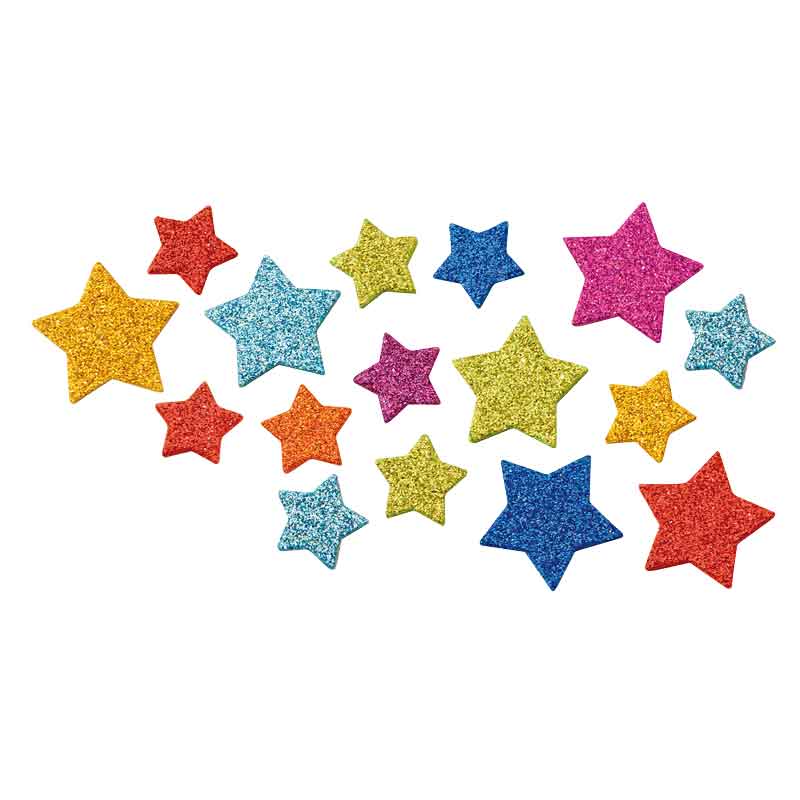 Moosgummi Sterne, 100 Stk. — Glitter