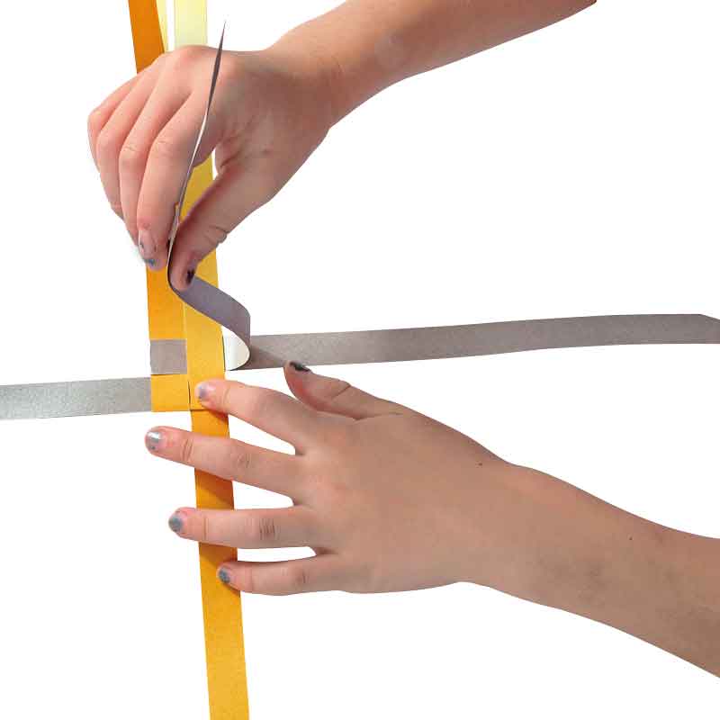 Flechtstreifen 1 cm x 30 cm / 200 Stk. — gold- / silber-metallic