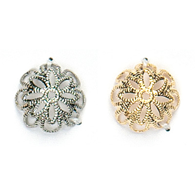 Perlkappen 12 mm / 8 Stk. - platinfarben