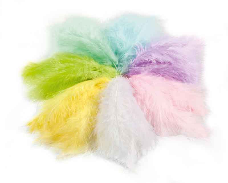 Flauschfedern, 100 g — Pastell