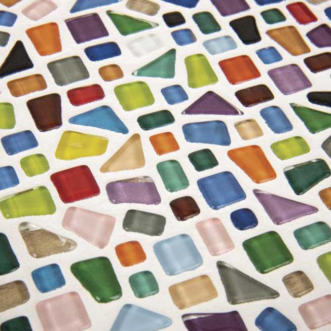 Soft Glas Mosaik polygonal, 500 g — sortiert
