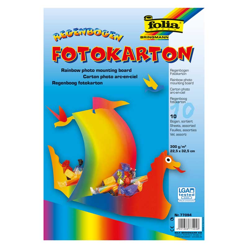 Regenbogen Fotokarton 49 x 68 cm — 10 Stück