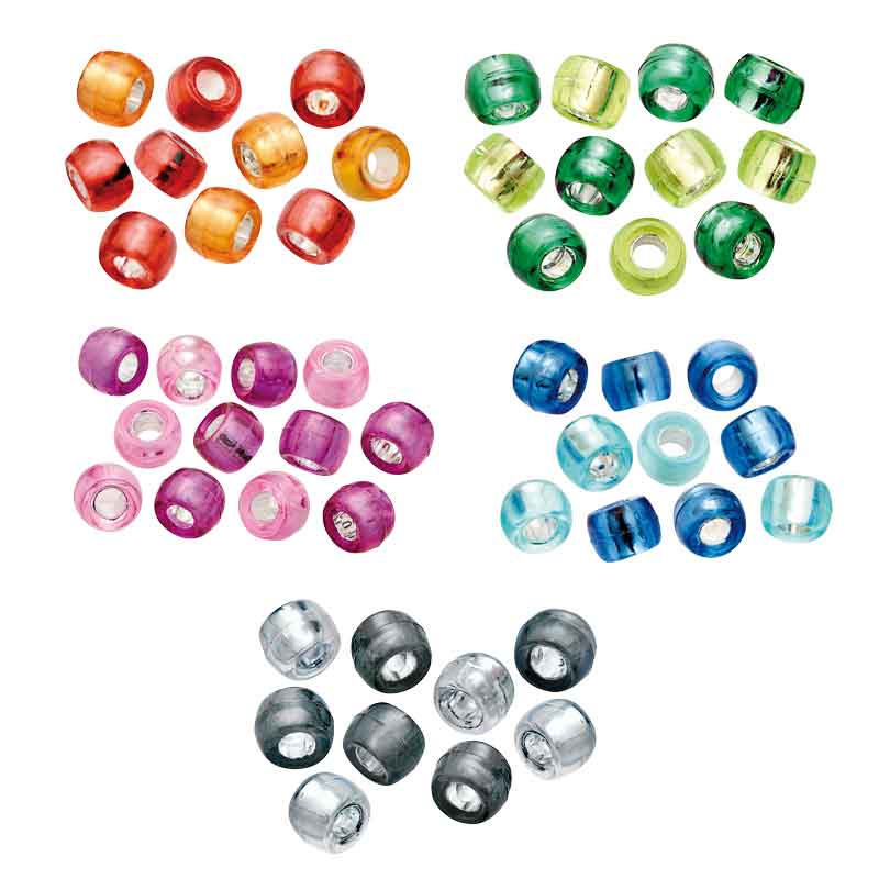 Perlen - Mix, 6 x 9 mm / 35g — silber Einzug