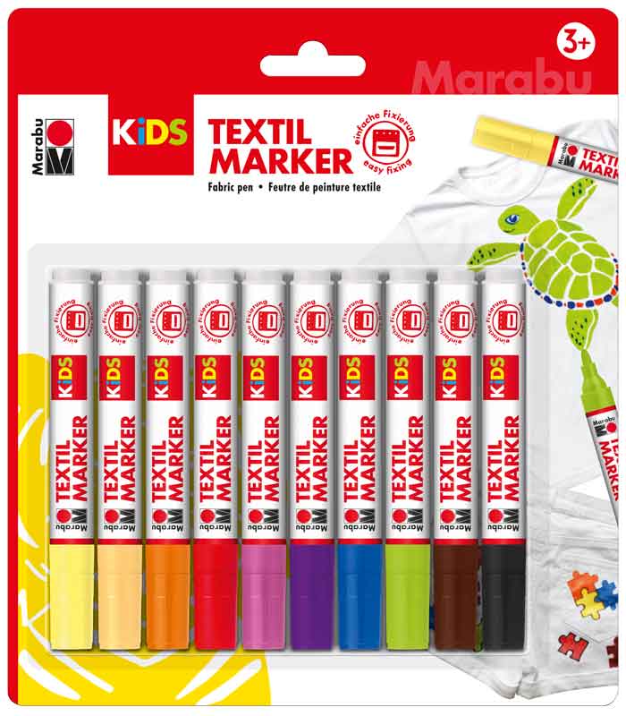 Marabu Kids-Textilstifte — 10 Farben