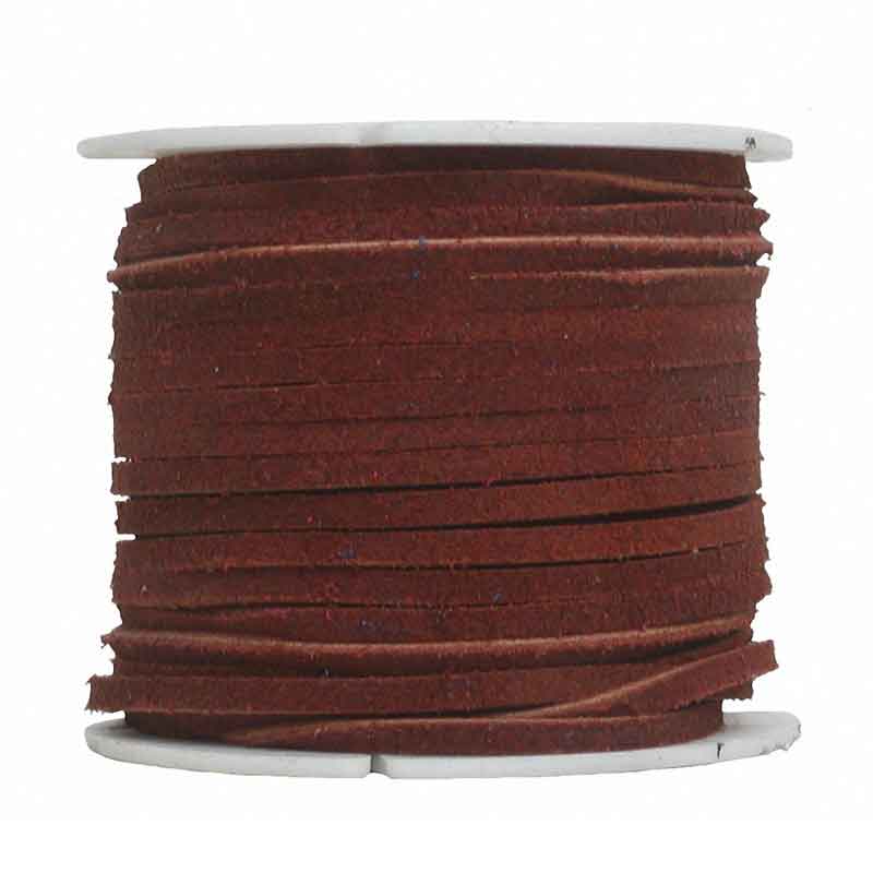 Velourband, 3 mm, 25 m - mittelbraun