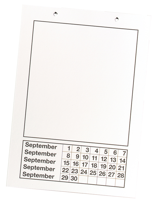 Kalender-Blätter — 12 Monatsbl./ 1 Deckbl. /1 Rückwand