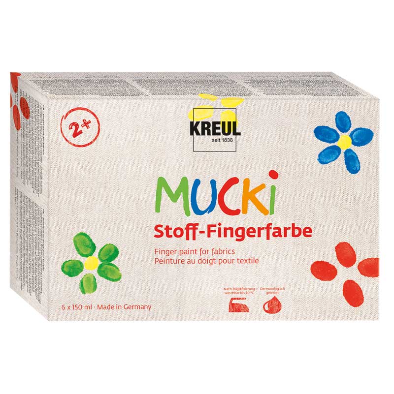 MUCKI Stoff - Fingerfarben 6er - Set — 6 x 150 ml