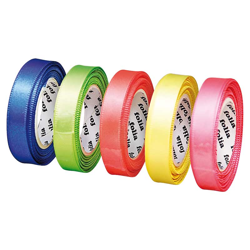 Satinband 10 mm x 4 m / 5 Farben - Neon