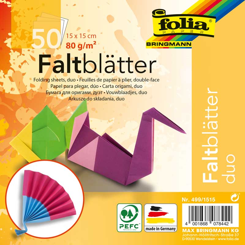 Faltblätter duo 15 x 15 cm / 50 Blatt