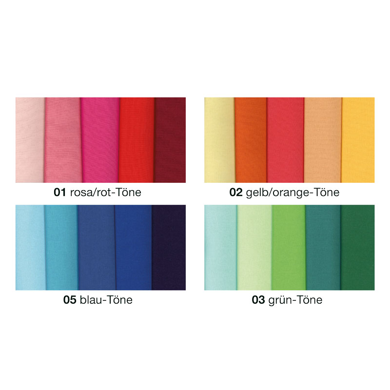Baumwollstoff Set / 5 Stk - rosa / rot - Töne