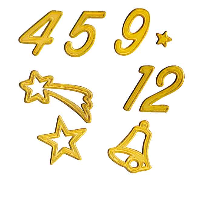 Ziersticker Adventskalenderzahlen — gold