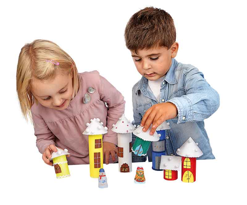 Papprolle klein 15,5 x 4 cm — weiß