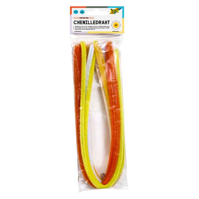 Chenilledraht -Mix, 10 Stk. - gelb - Töne