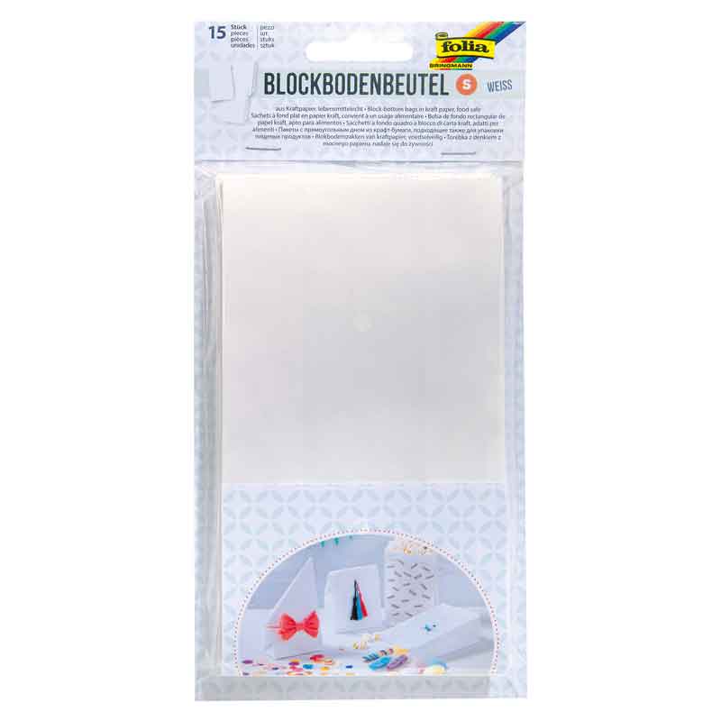 Papiertüten 100 x 55 x 175 mm, 15 Stk. - weiß