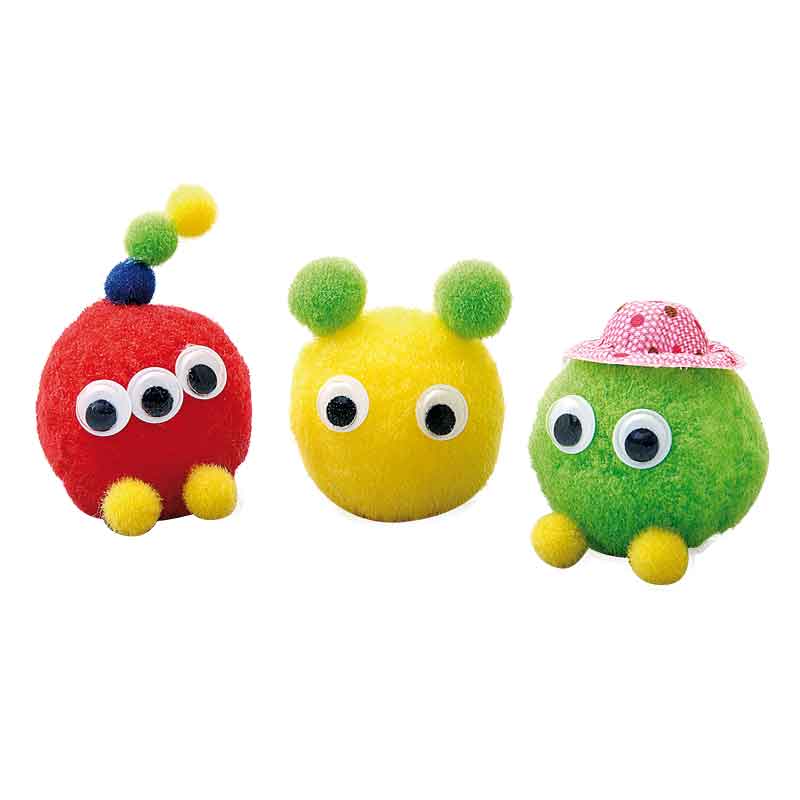 Pompons 1 - 4,5 cm / 100 Stk. — sortiert