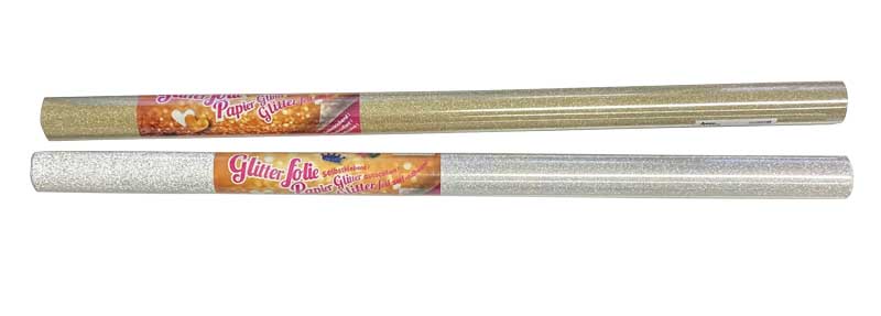Glitterfolie 50 x 70 cm - silber