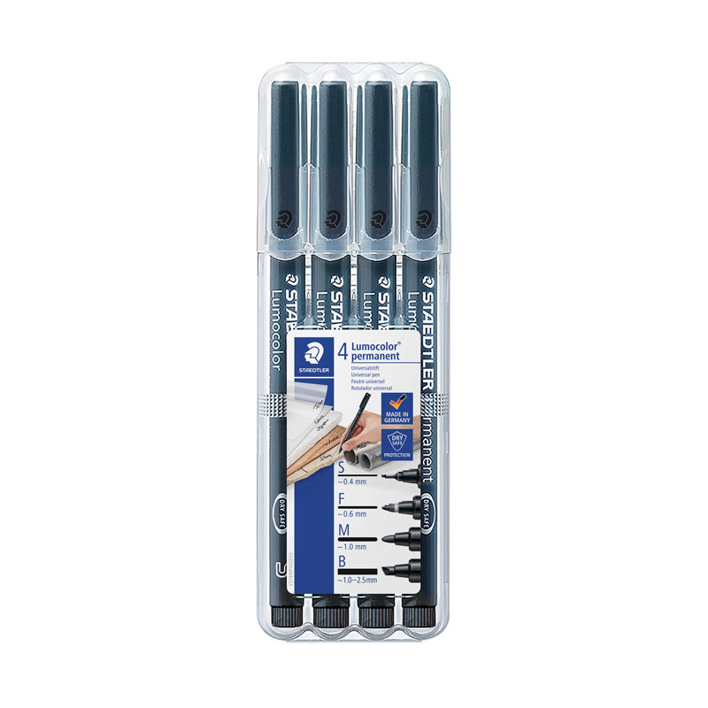 STAEDTLER® Lumocolor® 31 permanent — 4er Box, schwarz