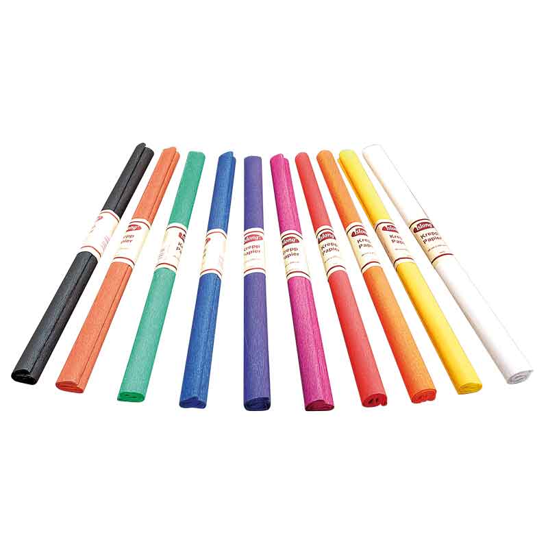 Krepp - Papier 50 x 250 cm / 10 Rollen — farbig sortiert