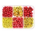 Metallic Perlen - Mix, 62 g - rot / gold