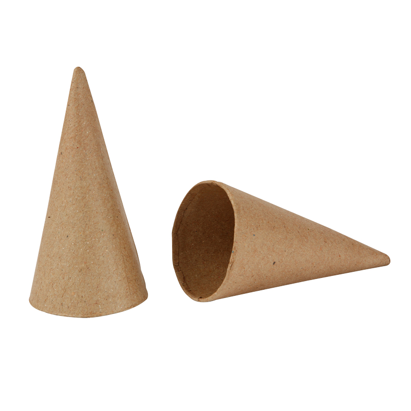 Pappmaché Kegel 10 x 5 cm / 10 Stk.