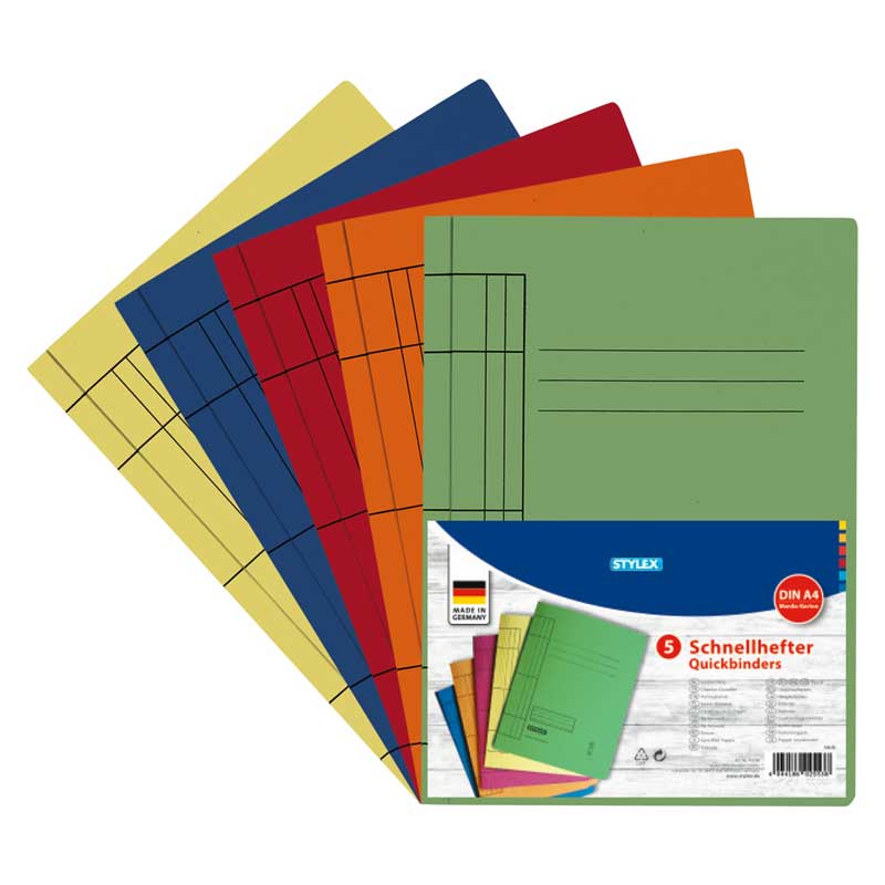 Schnellhefter A4, 5 Stk. — farbig sortiert
