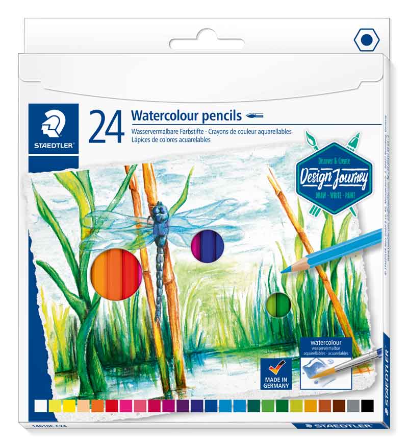 Staedtler Aquarell Farbstifte Etui, 24 Stk. — farbig sortiert