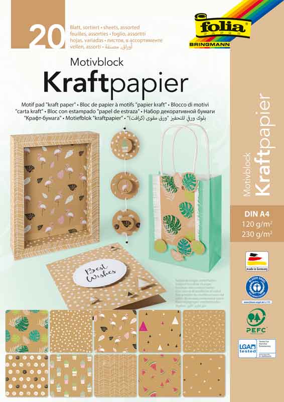 Motivblock Kraftpapier, 20 Blatt