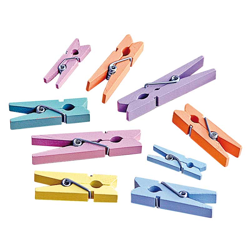 Holzklammern, 48 Stk. — sortiert