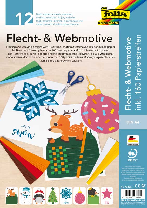 Flecht- und Webmotive, 12 Blatt — Weihnachten