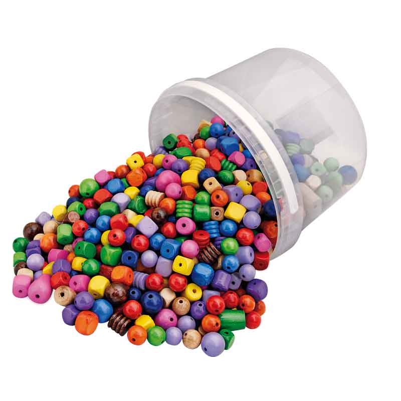 Holzperlen - Eimer, 1.200 g