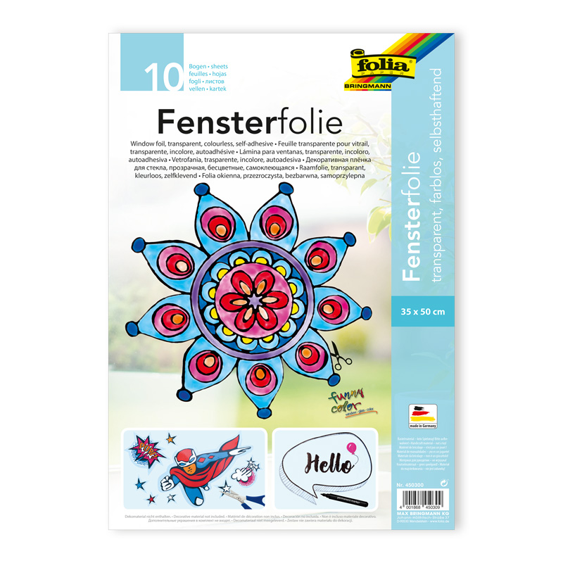 Fensterfolie Windowcolor, 50 x 35 cm - transparent