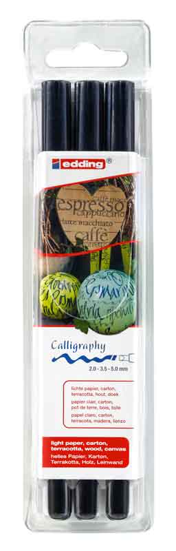 Edding 1255 Kalligrafiestifte - Set — schwarz