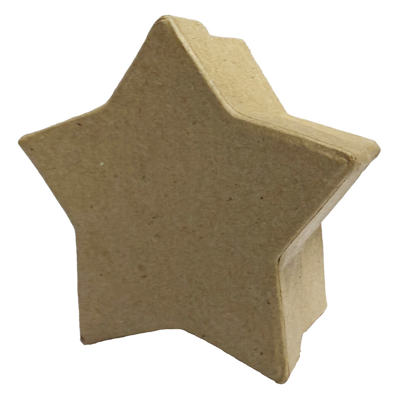 Pappmache Minidose 7 x 7 x 4 cm - stern