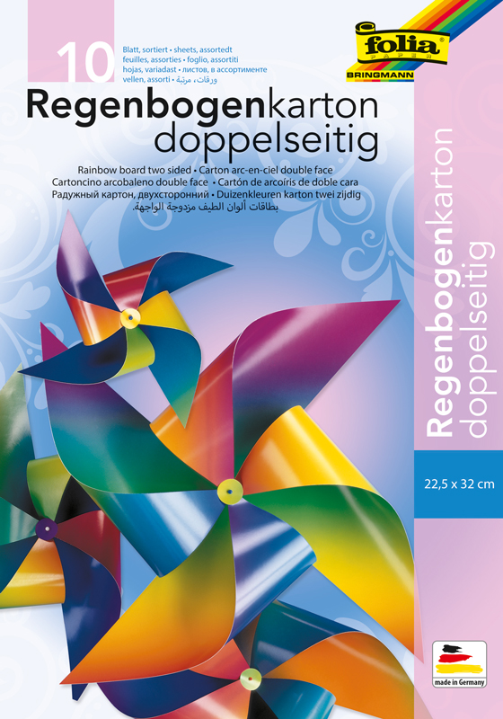 Regenbogen Tonkarton - 22,5 x 32 cm