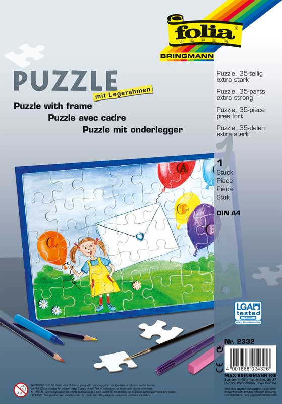 Blanko - Puzzle A4, 35 - teilig - weiß