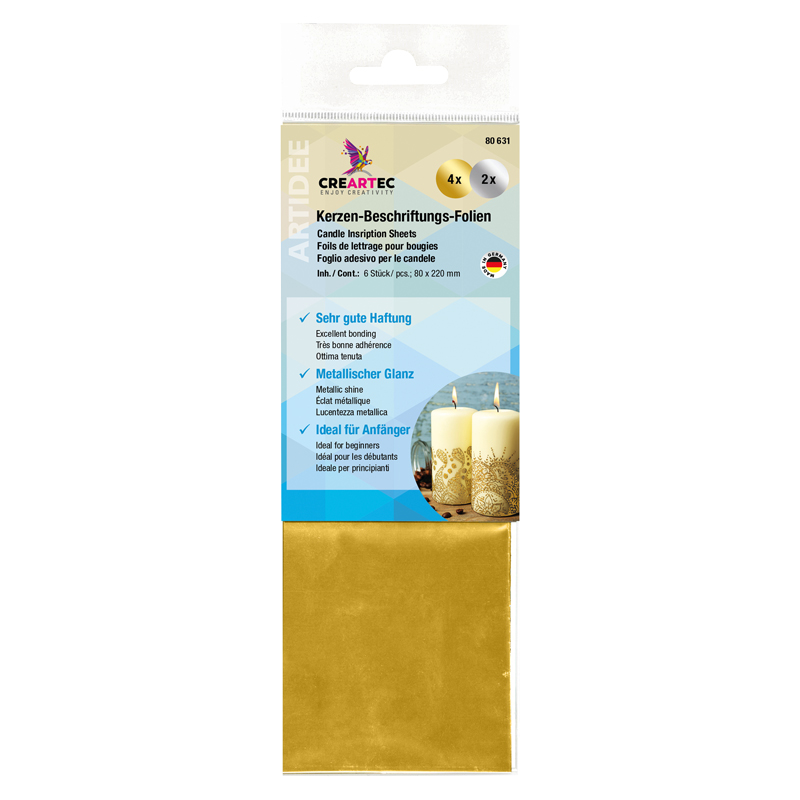 Beschriftungsfolie, 6 Stk. — gold / silber