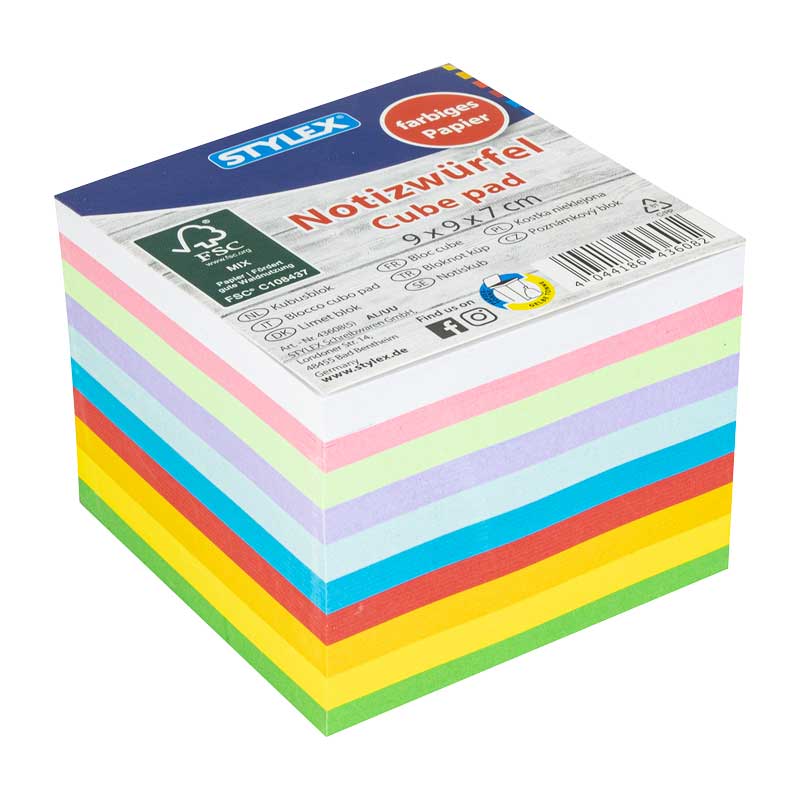 Notizwürfel ca. 700 Blatt — farbig sortiert