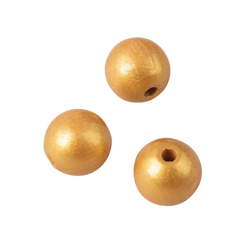 Holzkugeln 12 mm / 25 Stk. — gold