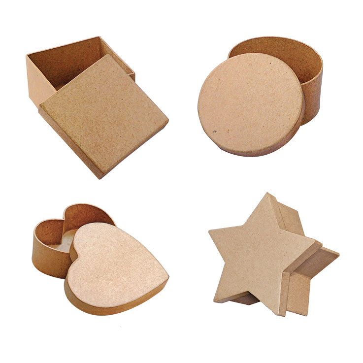 Pappmache Minidosen - Herz 8 x 7,5 cm