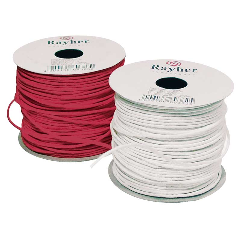 Papierkordel mit Draht, 2 mm/ 25 m — weiß
