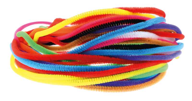 Chenilledraht 8 mm / 100 Stk — helle Farben sortiert