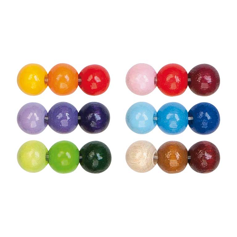 Holzperlen - Mix, 4 mm / 140 Stk. - orange - ton