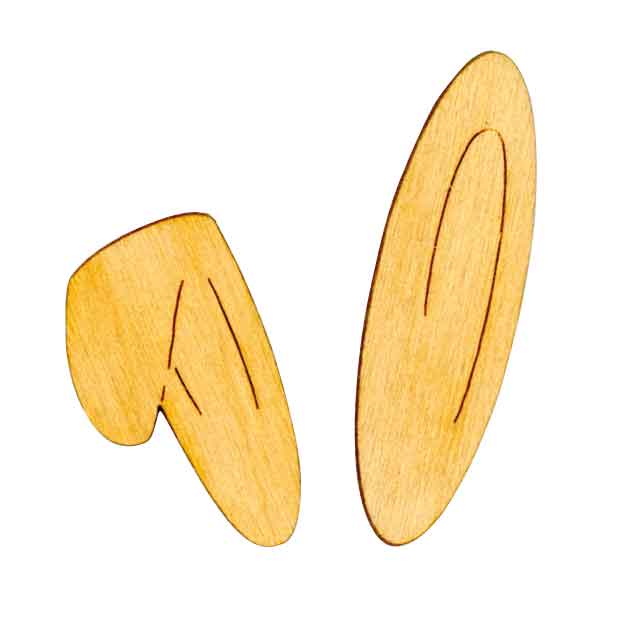 Holz - Hasenohren, 10 Paar