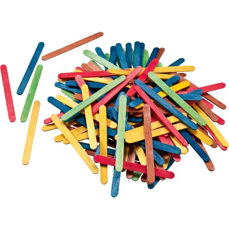 Holzstäbchen, 500 Stk. — bunt